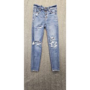 American Eagle Next Level Stretch Hi Rise Skinny Womens 4 Short Button Fly